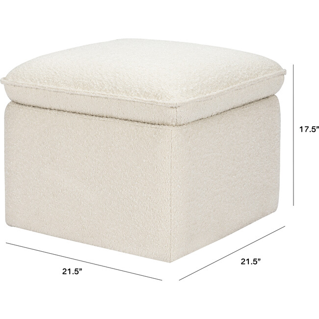 Cali Storage Ottoman,  Boucle Ivory Boucle - Ottomans - 6