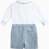 Little Rupert Smocked Set, White & Pale Blue - Mixed Apparel Set - 2