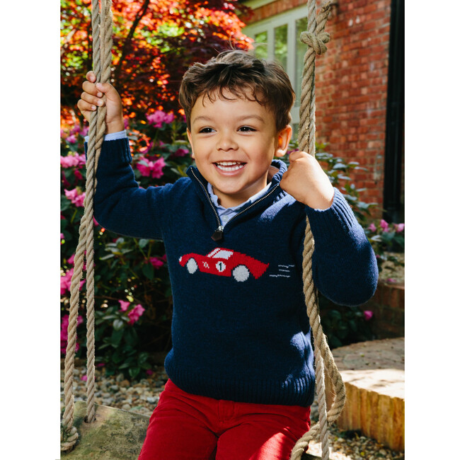 Sebastian Car Half Zip , Navy Marl - Sweaters - 2