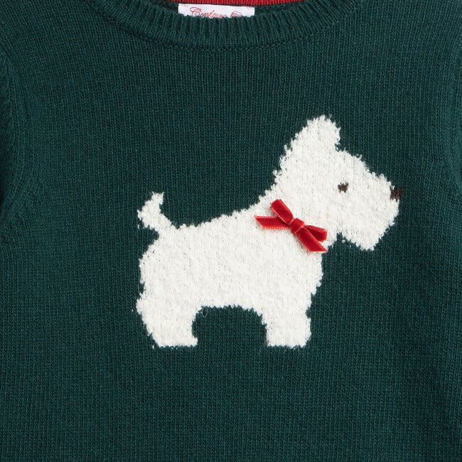 Scottie Boucle Sweater , Forest Green - Sweaters - 3