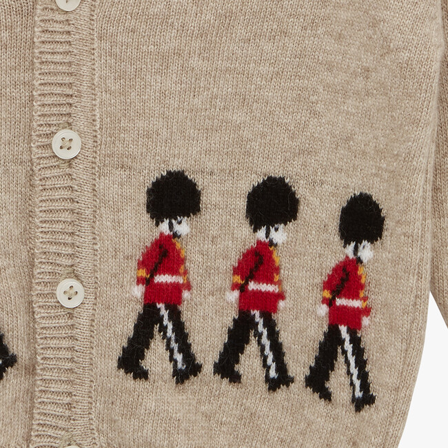 Little Marching Guardsman Cardigan, Oatmeal - Cardigans - 4