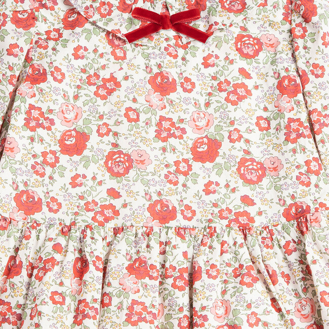 Little Felicite Floral Willow Dress, Red Felicite - Dresses - 3