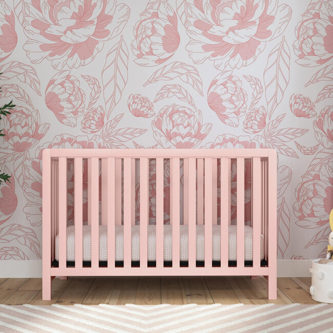 Colby 4-in-1 Low-profile Convertible Crib, Petal Pink - Cribs - 2