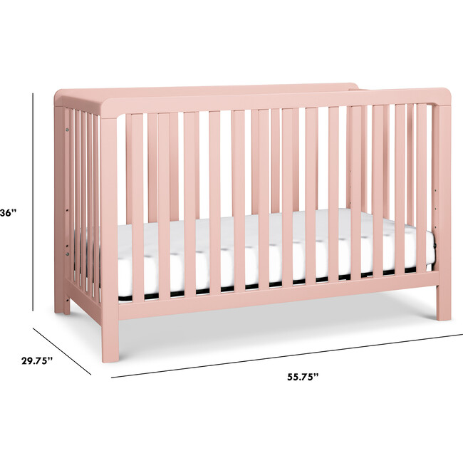 Colby 4-in-1 Low-profile Convertible Crib, Petal Pink - Cribs - 7