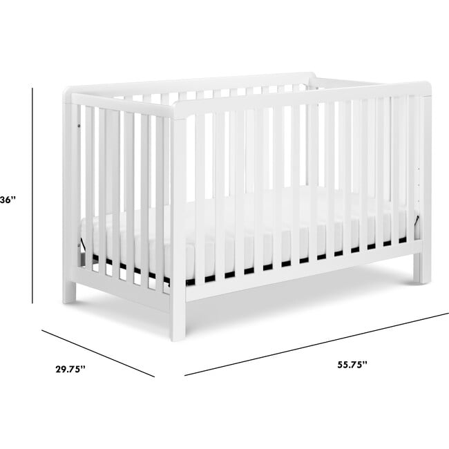 Colby 4-in-1 Low-profile Convertible Crib, White Finish - Cribs - 9