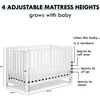 Colby 4-in-1 Low-profile Convertible Crib, White Finish - Cribs - 11