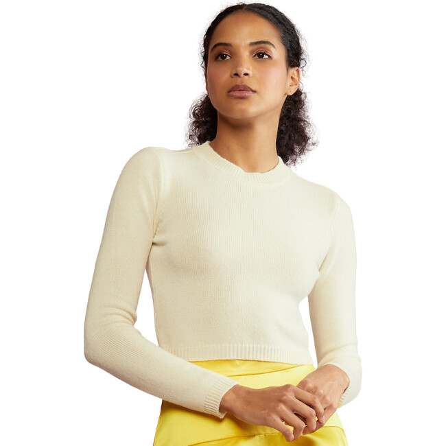 Cashmere Wool Cropped Sweater - Sweaters - 2