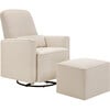 Olive Glider and Ottoman, Cream with Cream Piping - Nursery Chairs - 1 - thumbnail