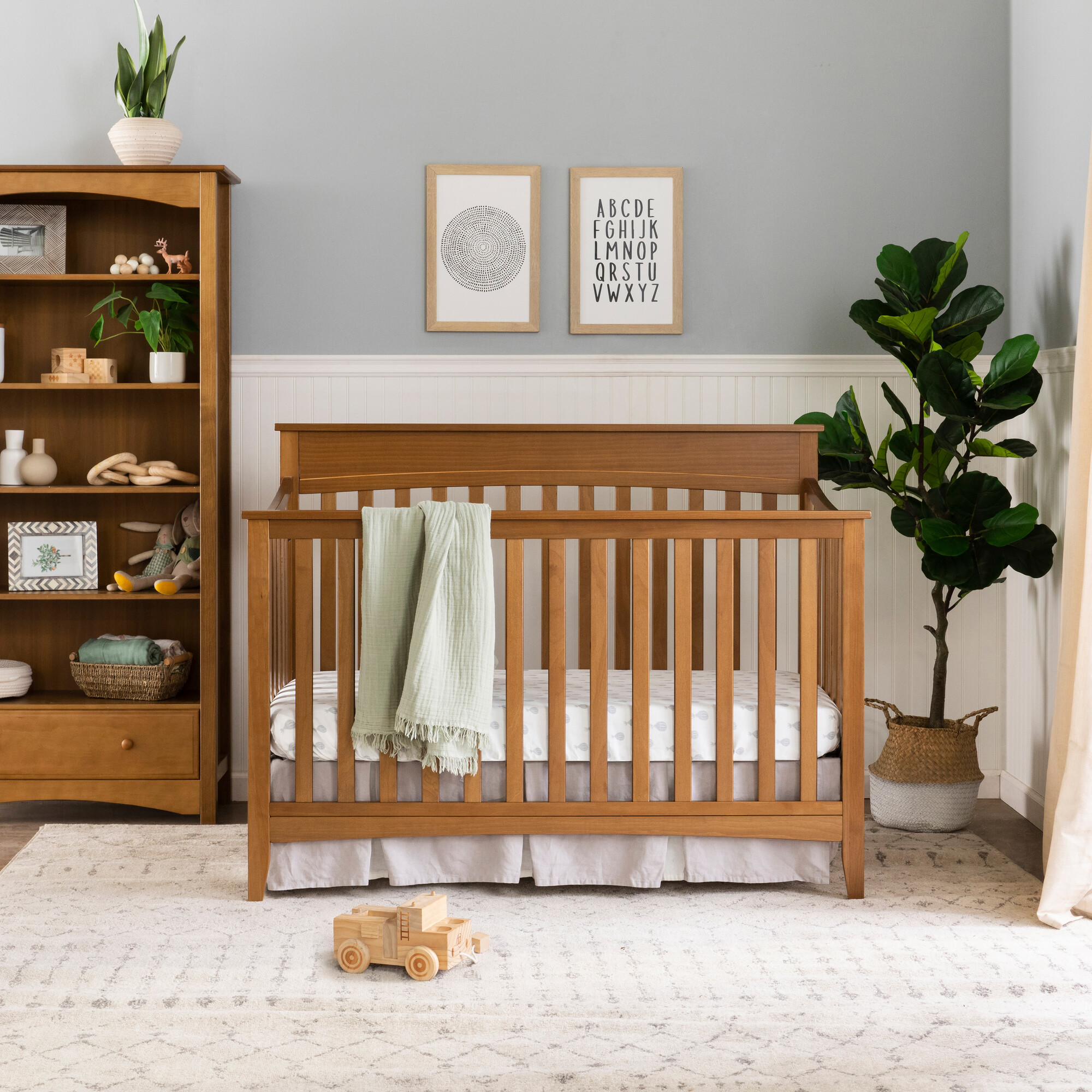 Grove 4 in 1 Convertible Crib Chestnut daVinci Cribs Bassinets Maisonette