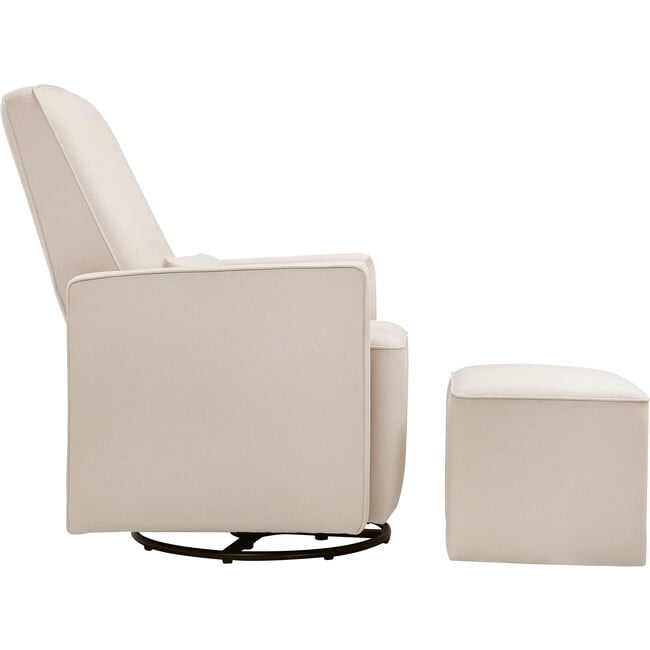 Olive Glider and Ottoman, Cream with Cream Piping - Nursery Chairs - 4