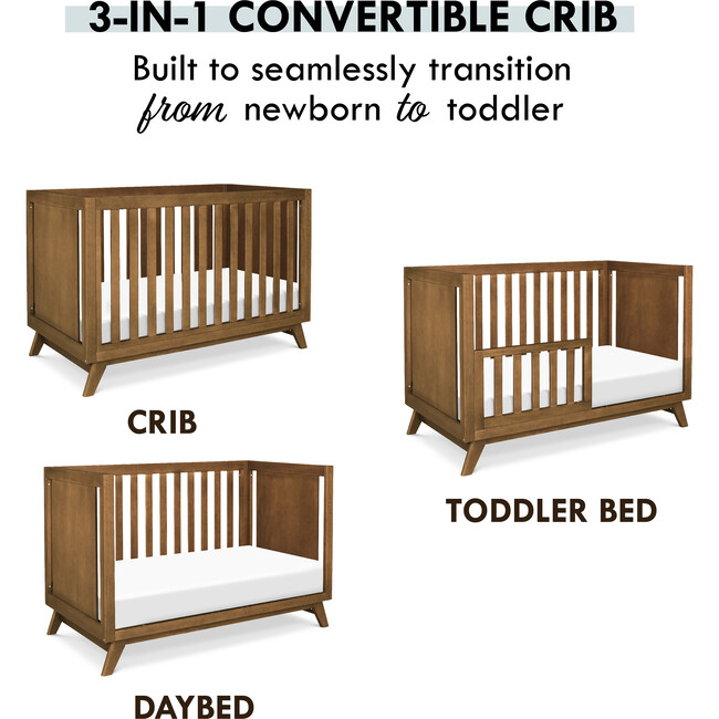 Otto 3-in-1 Convertible Crib, Walnut - Cribs - 7