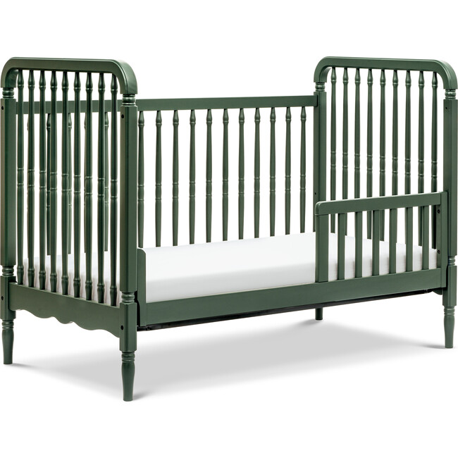 Liberty 3-in-1 Convertible Spindle Crib with Toddler Bed Conversion Kit, Forest Green - Cribs - 5