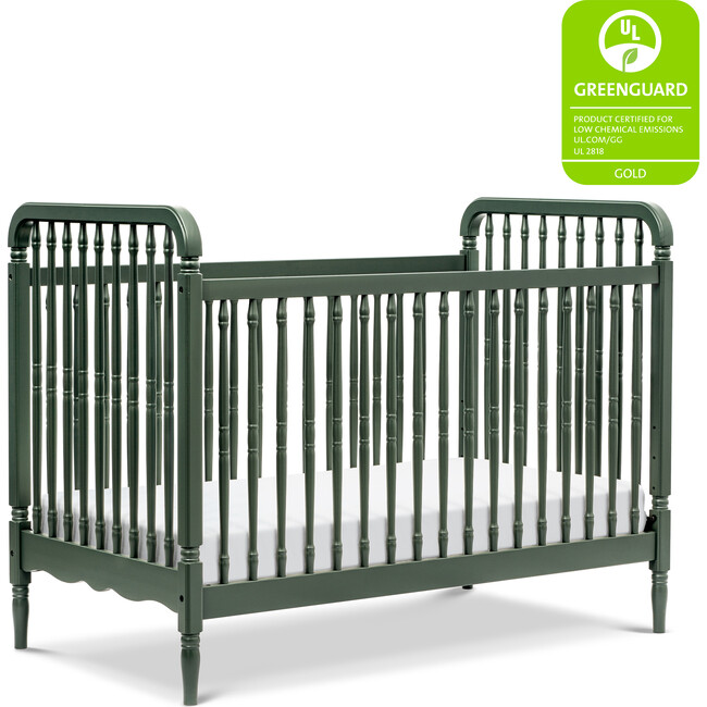 Liberty 3-in-1 Convertible Spindle Crib with Toddler Bed Conversion Kit, Forest Green - Cribs - 9
