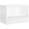 Bento 3-in-1 Convertible Storage Crib with Toddler Bed Conversion Kit, White - Cribs - 1 - thumbnail