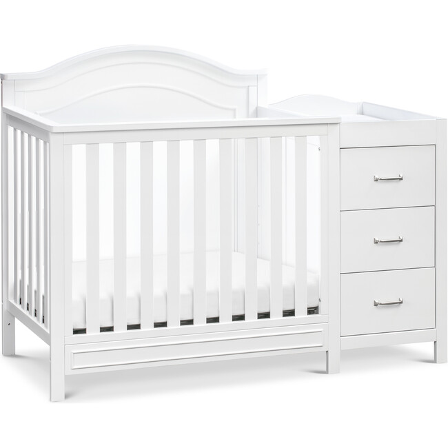 Charlie 4-in-1 Convertible Mini Crib & Changer, White