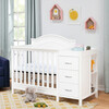 Charlie 4-in-1 Convertible Mini Crib & Changer, White - Cribs - 2