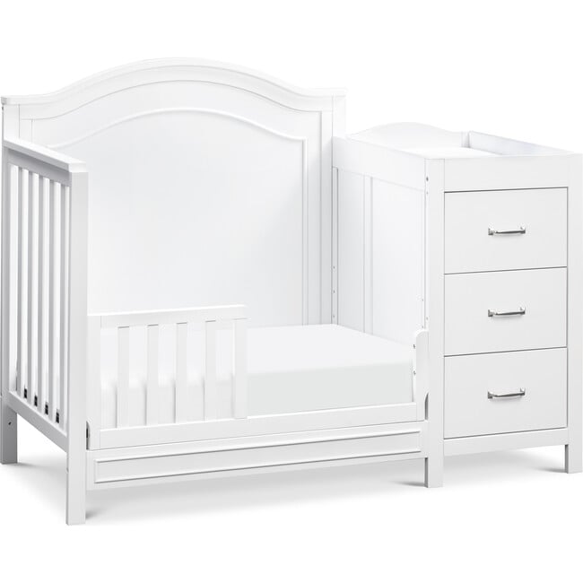 Charlie 4-in-1 Convertible Mini Crib & Changer, White - Cribs - 4