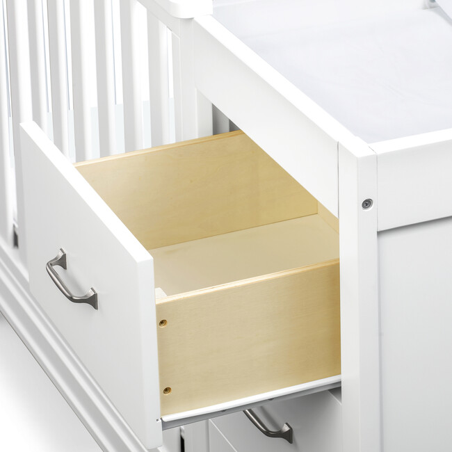 Charlie 4-in-1 Convertible Mini Crib & Changer, White - Cribs - 6