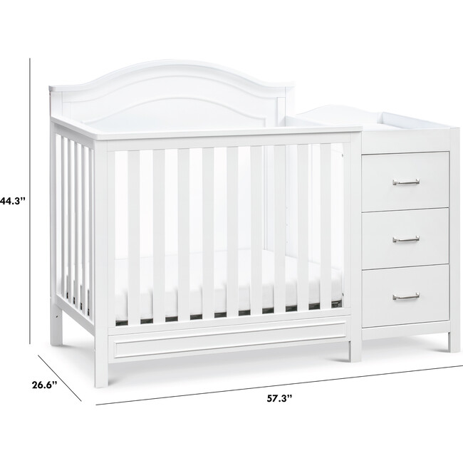 Charlie 4-in-1 Convertible Mini Crib & Changer, White - Cribs - 7