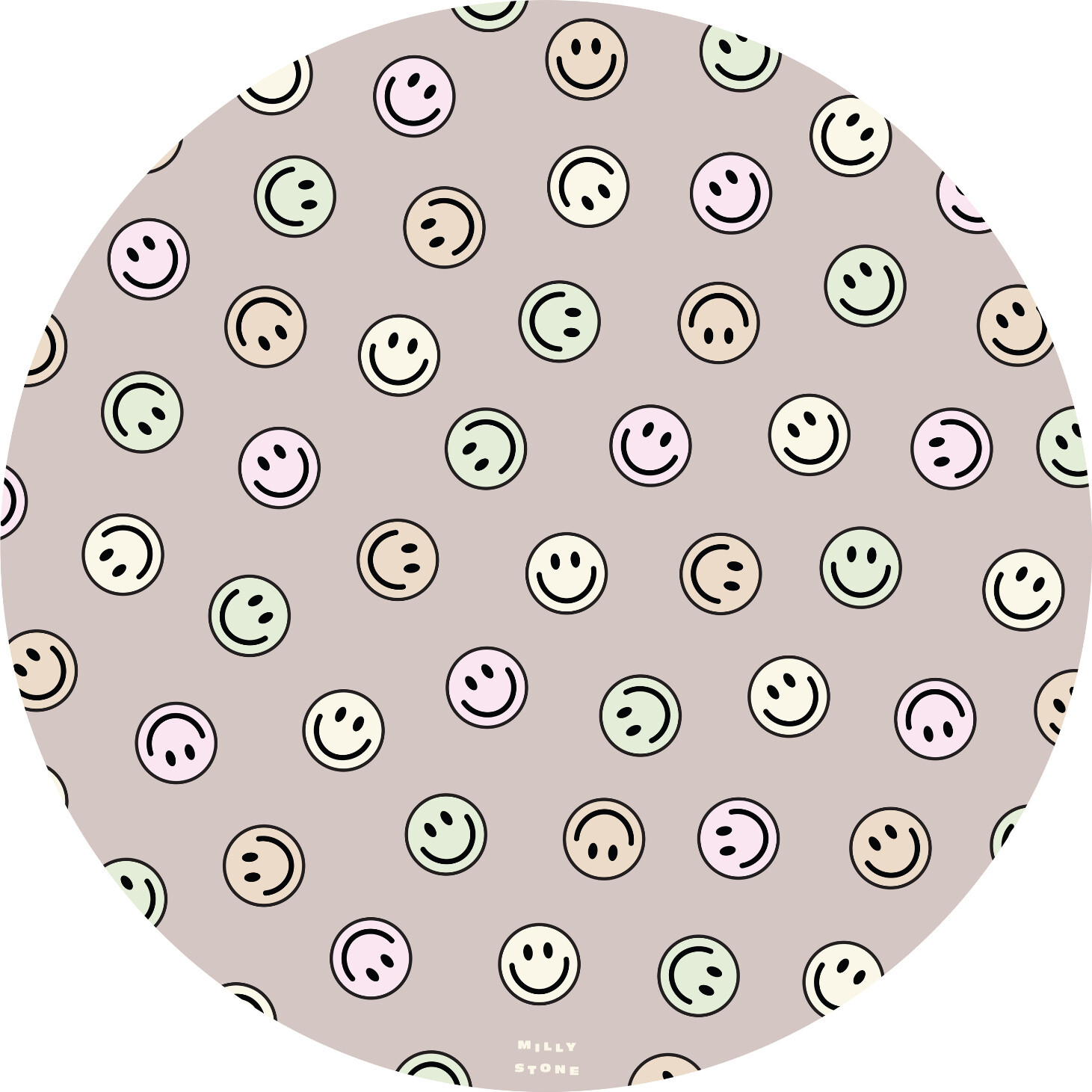 Catch All Mat for Mealtime & Playtime Mess, Pastel Smiley - Playmats - 1