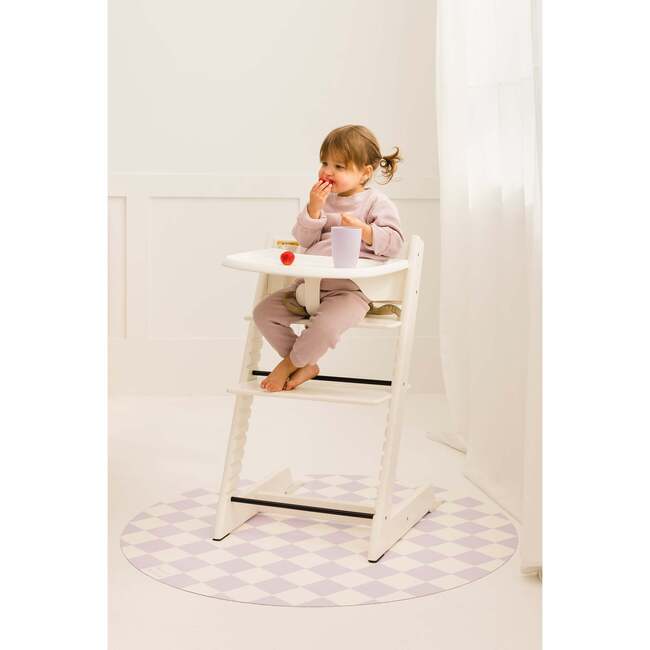 Catch All Mat for Mealtime & Playtime Mess, Lilac Checkerboard - Playmats - 2