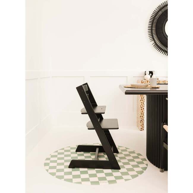 Catch All Mat for Mealtime & Playtime Mess, Sage Checkerboard