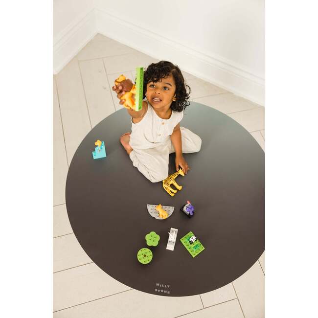 Catch All Mat for Mealtime & Playtime Mess, Grey Ombré - Playmats - 2