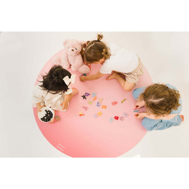 Catch All Mat for Mealtime & Playtime Mess, Blush Ombré - Playmats - 3