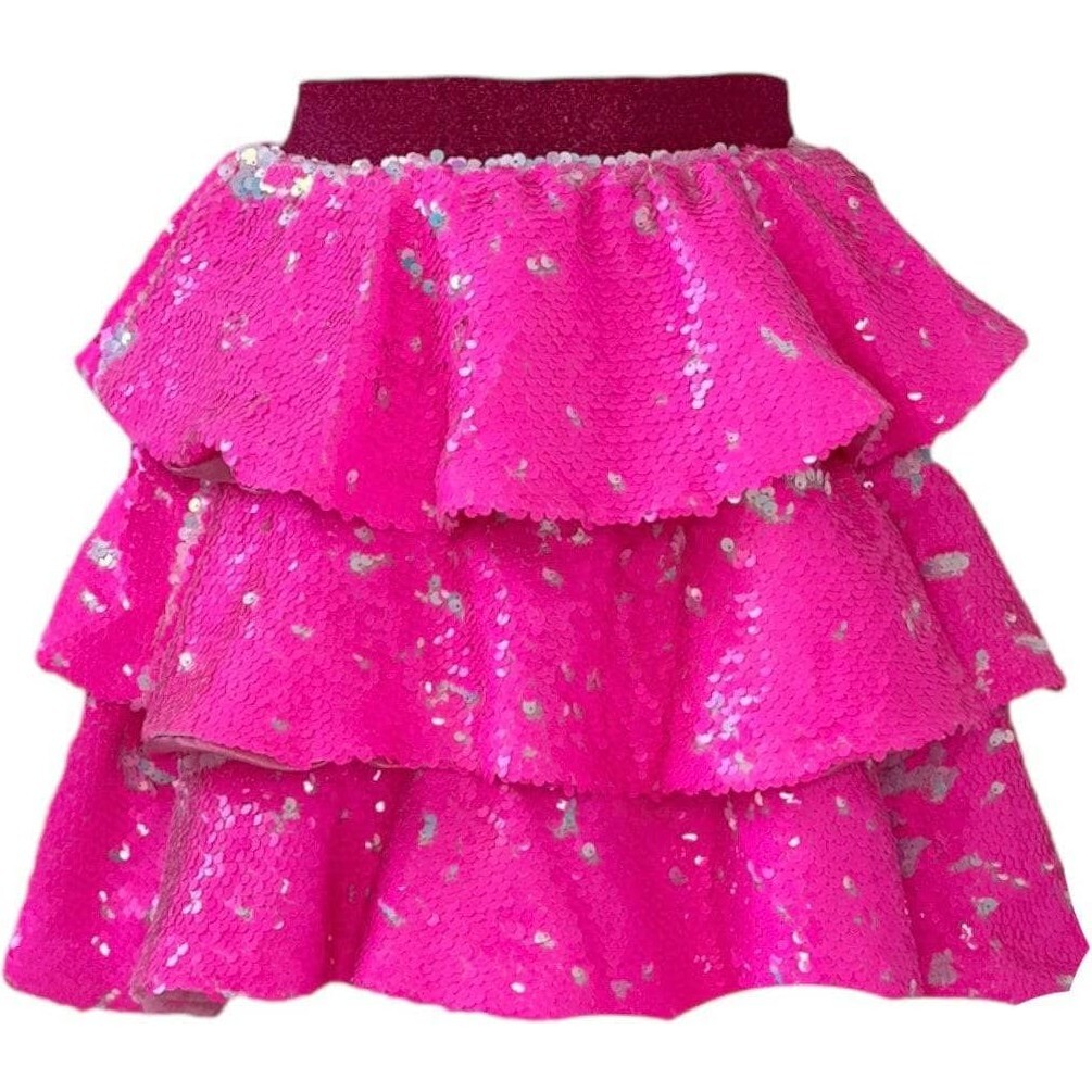 Hot Pink 3 Tier Sparkle Skirt - Skirts - 1