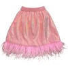 Feather Trims Pink Sequin Skirt - Skirts - 1 - thumbnail