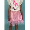 Feather Trims Pink Sequin Skirt - Skirts - 2