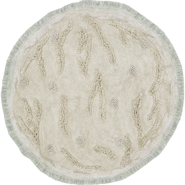 Island Washable Round Play Rug, Natural - Rugs - 5