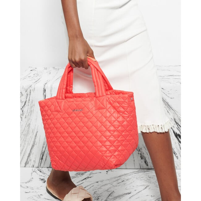 Women's Small Metro Tote Deluxe, Coral - Bags - 5