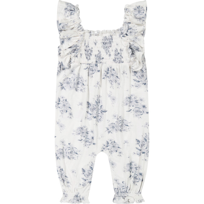 Floral Rayon Coverall, Blue