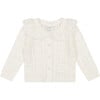 Pointelle Sweater Cardigan, Ivory - Cardigans - 1 - thumbnail