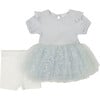 Tutu Top & Bike Short Set, Blue - Mixed Apparel Set - 1 - thumbnail