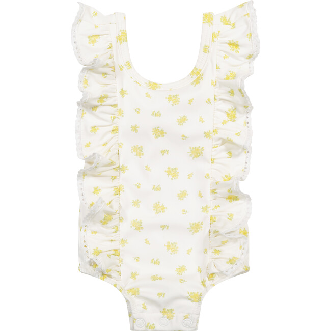Floral Printed Swimsuit, Yellow