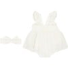 Eyelet Bodysuit & Headband Set, Ivory - Mixed Apparel Set - 3