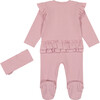 Rib Footed Coverall & Headband Set, Mauve - Mixed Apparel Set - 2