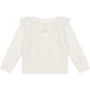 Pointelle Sweater Cardigan, Ivory - Cardigans - 3