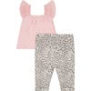 Rayon Top & Animal Print Pant Set, Pink - Mixed Apparel Set - 3