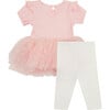 Tutu Top & Legging Pant Set, Pink - Mixed Apparel Set - 3