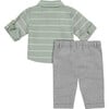 Button Down Shirt & Pant Set, Sage - Mixed Apparel Set - 3