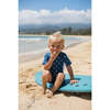 Fin Short Sleeve Beach Daze Surf Suit, Navy And White - Rash Guards - 2
