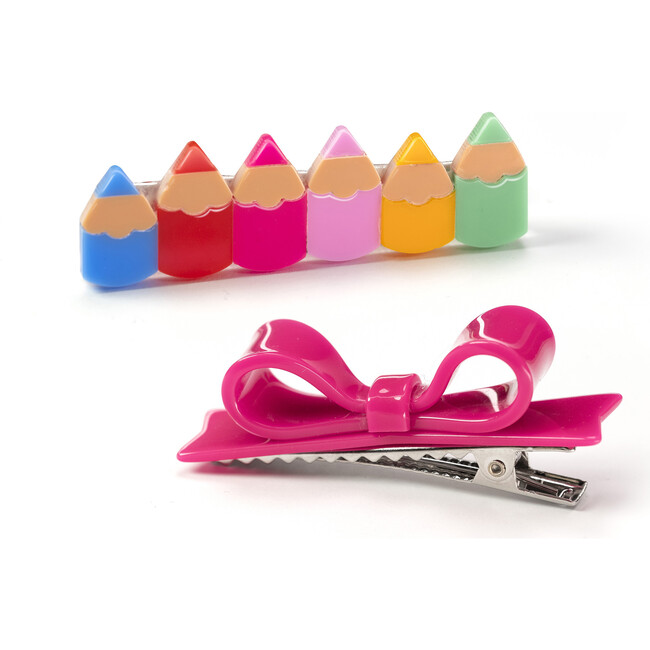 Pencils Vibrant Colors & Bowtie Alligator Clip