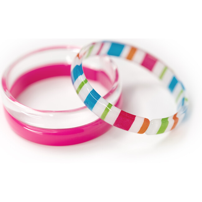 Stripes Colorful Fabric Pink Mix Bangles