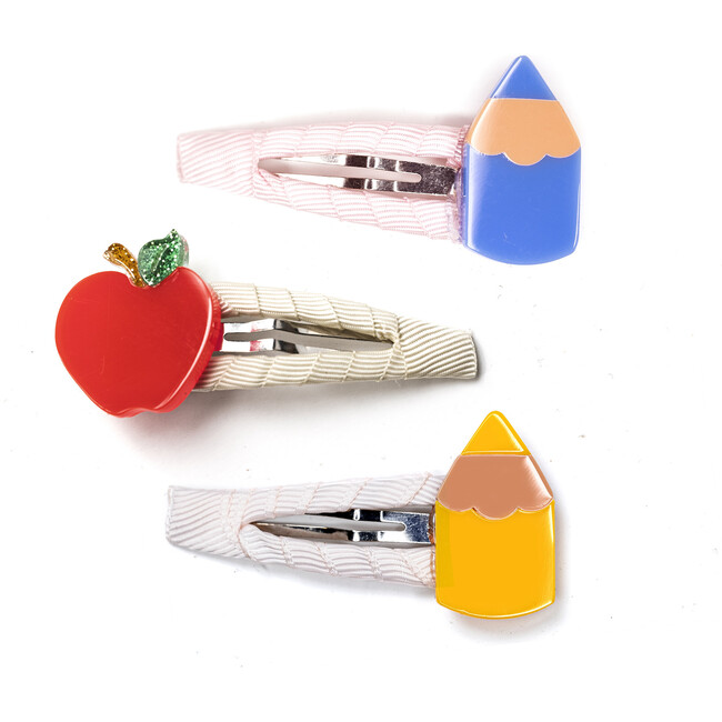 Pencils Vibrant Colors & Apple Snap Clips