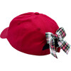 Plaid Bow Baseball Hat, Red - Hats - 4