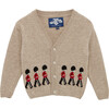 Little Marching Guardsman Cardigan, Oatmeal - Cardigans - 1 - thumbnail