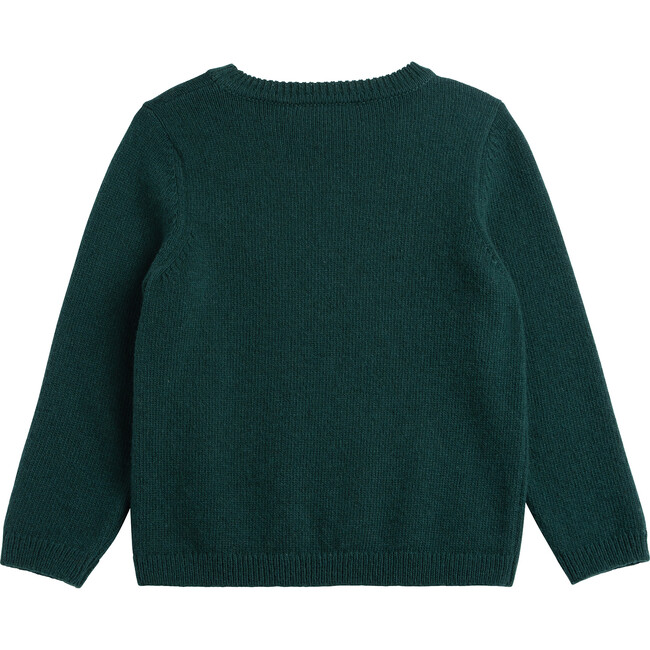 Scottie Boucle Sweater , Forest Green - Sweaters - 2
